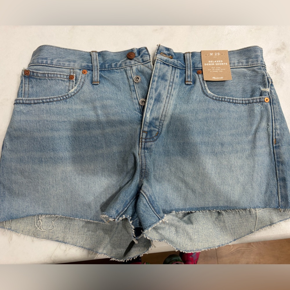 Madewell Light Blue Relaxed Denim Shorts